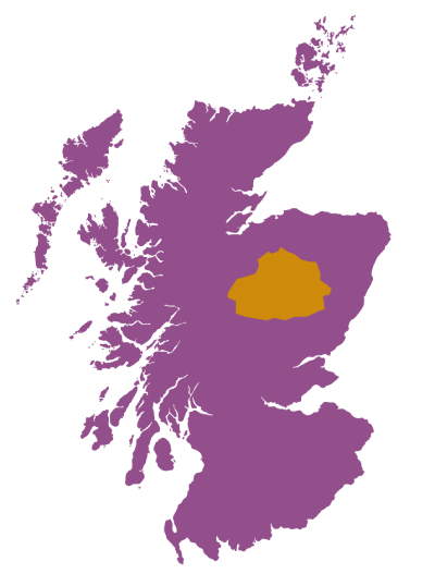 Map of Scotland showing where Cairngorms park is located