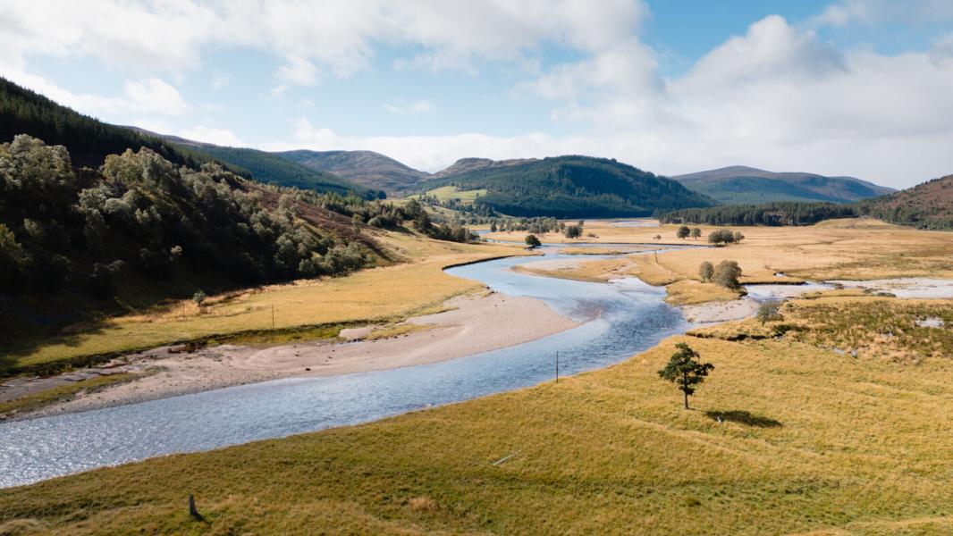 Aerial view of the River Dee