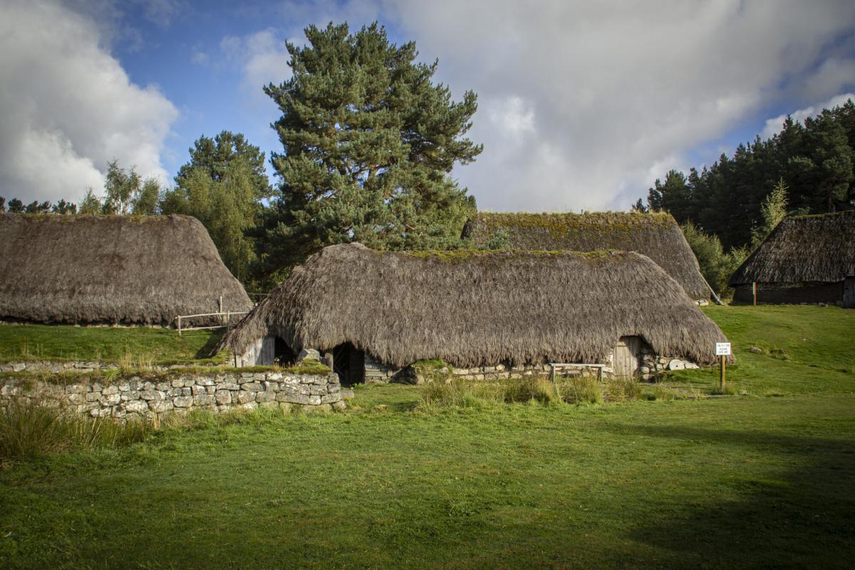 Thatched roof house at the Highland Folk Museum.