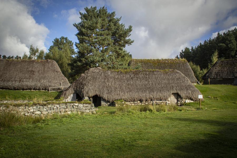 Thatched roof house at the Highland Folk Museum.