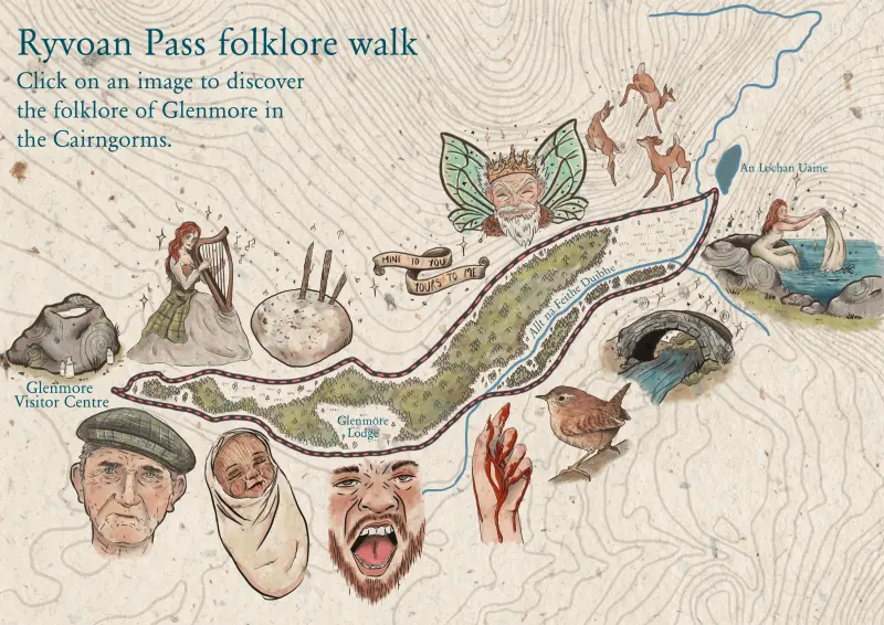 Rachael Horsburgh’s Folklore Map of Glenmore Forest.