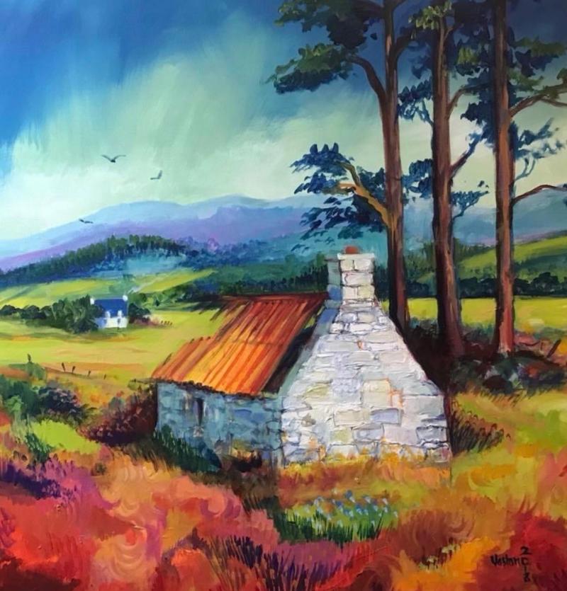 Sunset Song, Acrylic and Inks by Ann Vastano