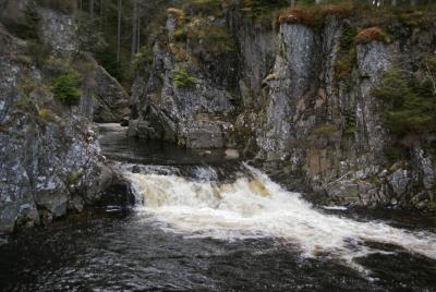 White water flowing through rocks at the Lower Pattack Falls.