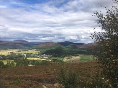 Heather and rolling hills around Braemar.