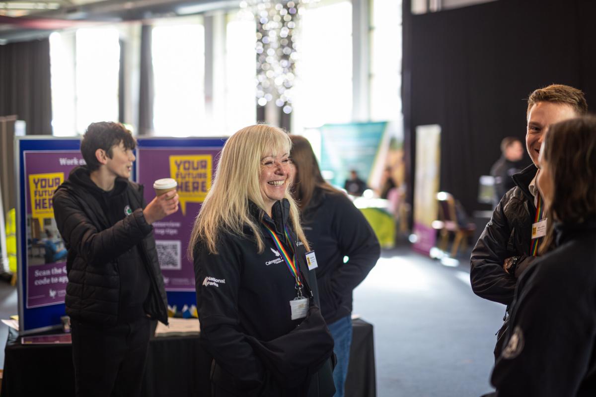 Attendees and exhibitors at the Your Future Here - careers in the Cairngorms event, in partnership with Countryside Learning Scotland and a range of partners.