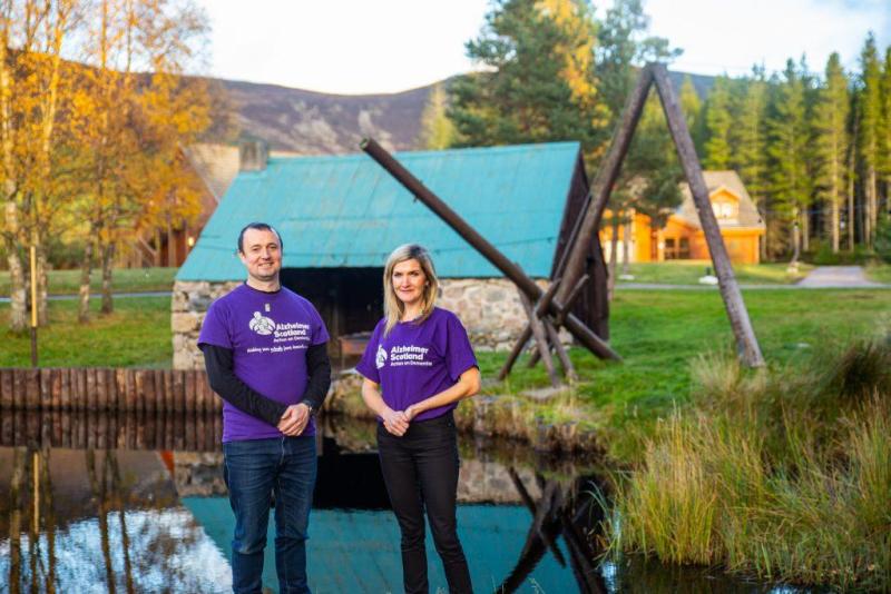 Kenny Wright and Gillian Councill from Alzheimer Scotland at the new dementia centre at Badaguish.