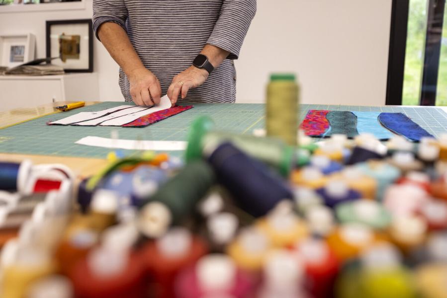 Mahri Prince working in her studio