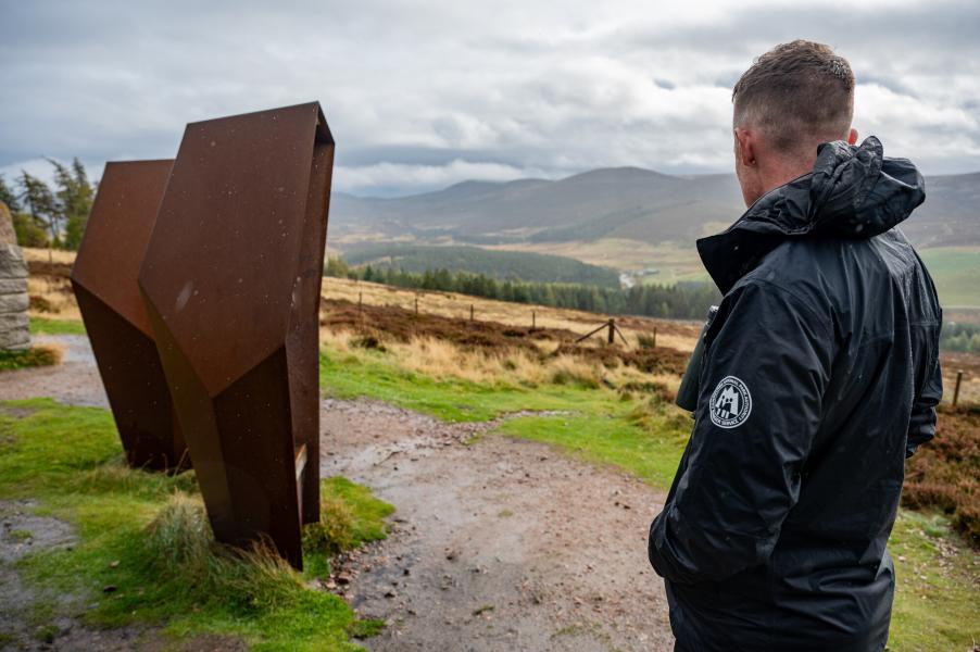 A countryside ranger on patrol at The Watchers viewpoint