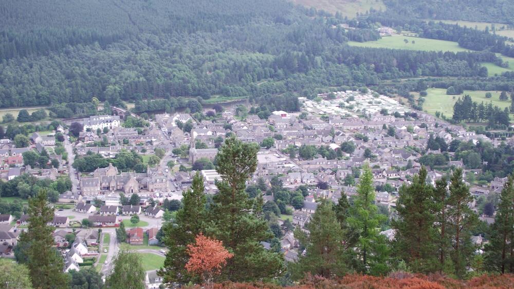 Aerial view of Ballater.