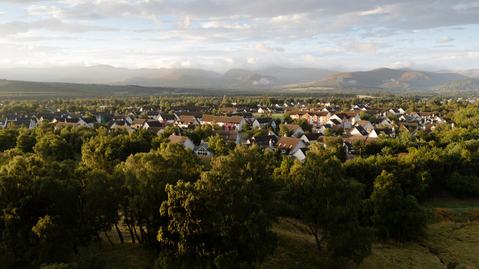 Looking over the north of Aviemore towards the mountains.