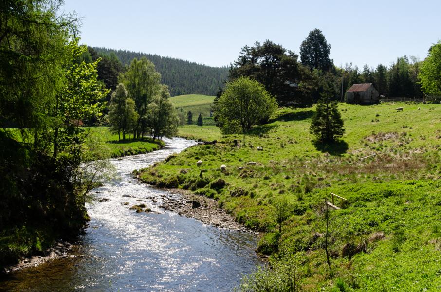 A winding river runs through Strathdon.