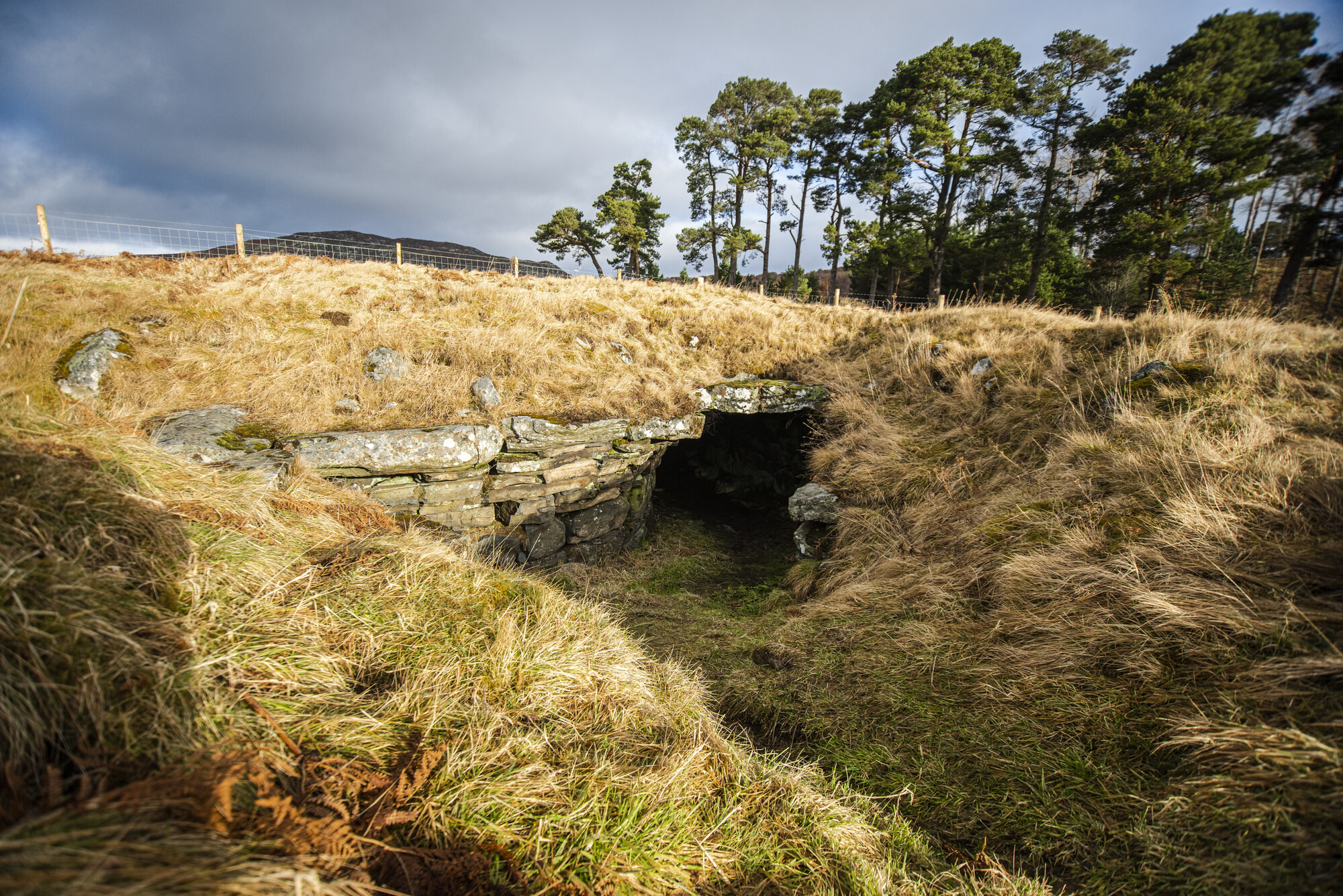 Stone entrance to an underground house