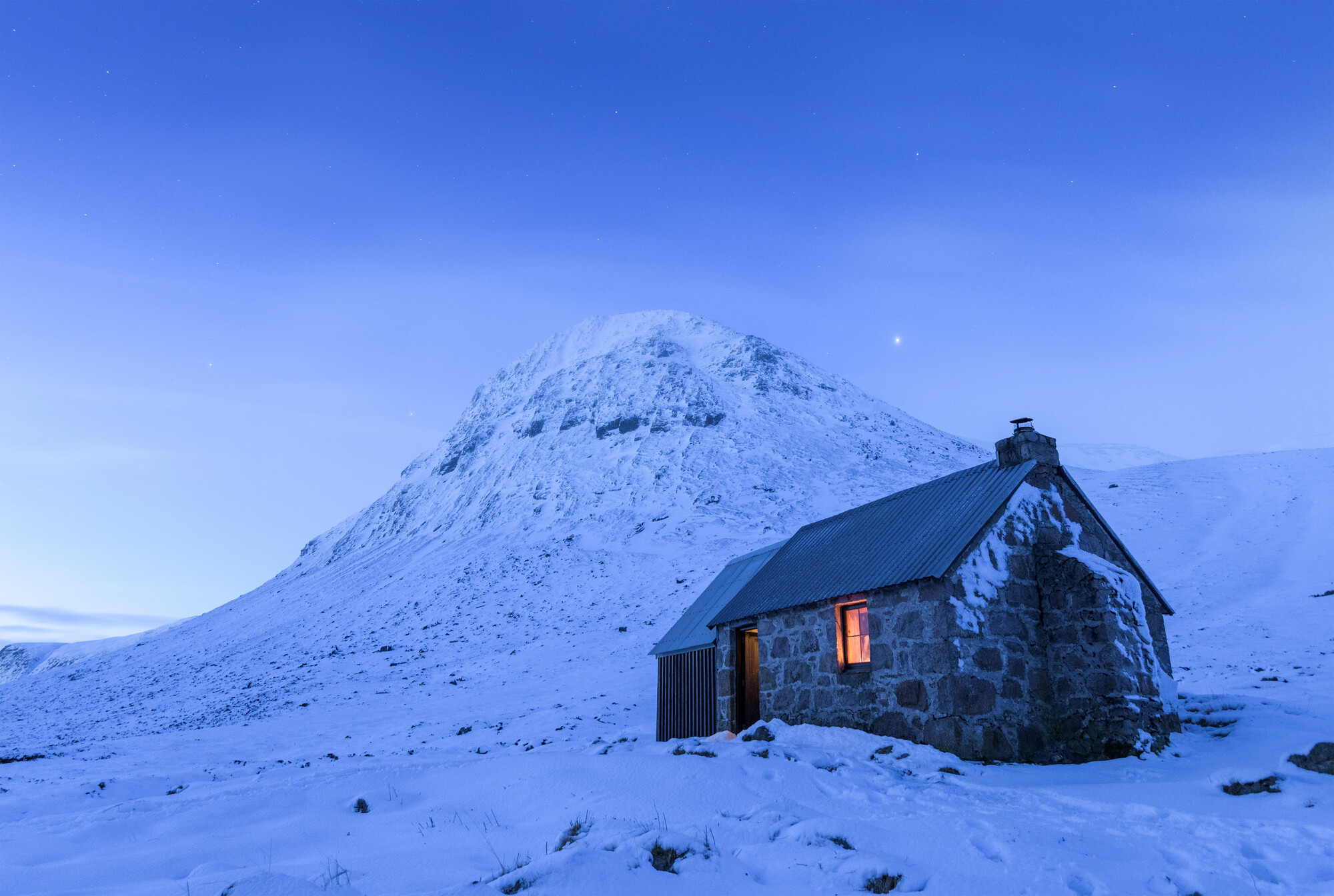 Corrour Bothy towards the Devil's Point on Mar Lodge Estate in Deeside.