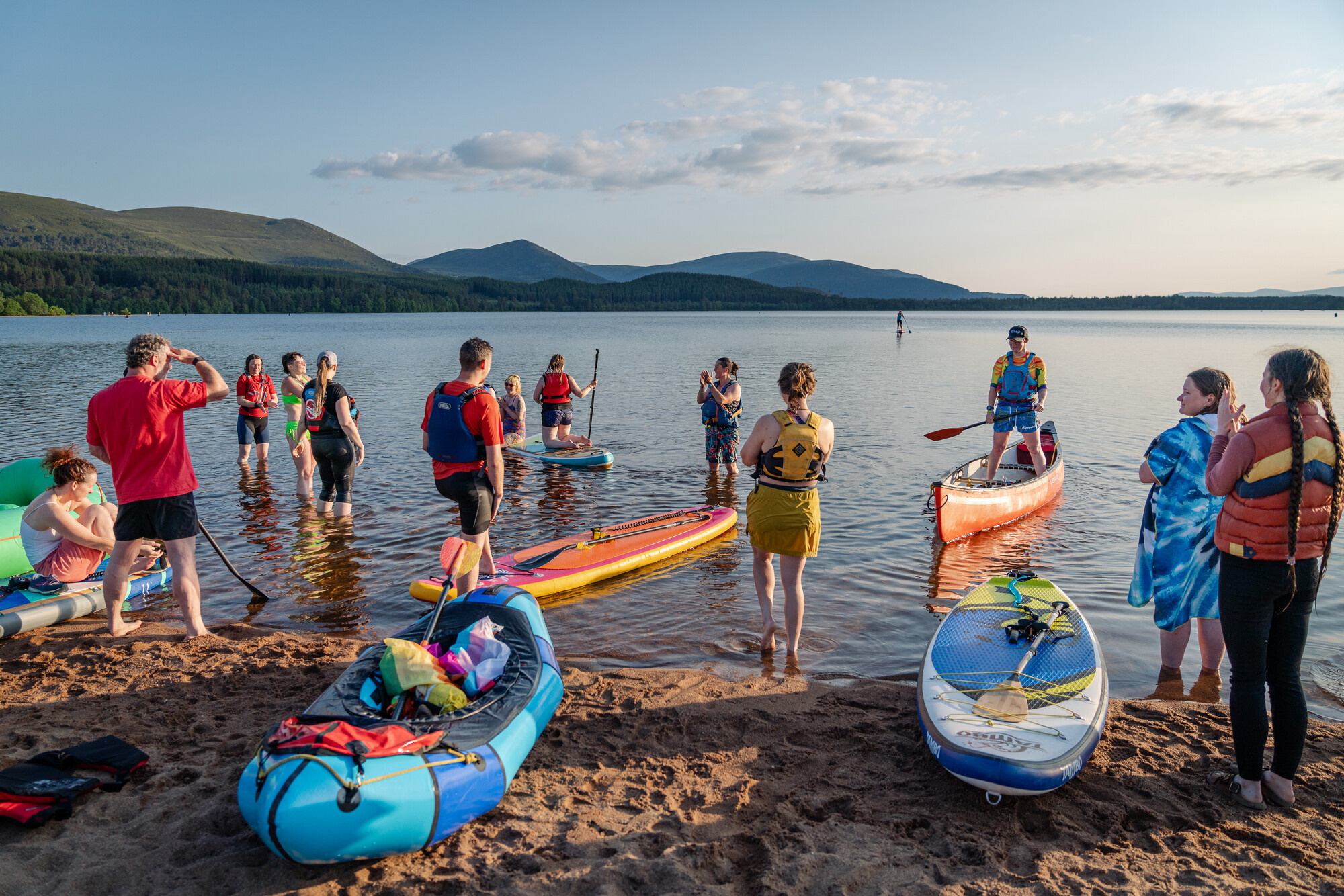 Cairngorms Pride Paddlers at Loch Morlich.