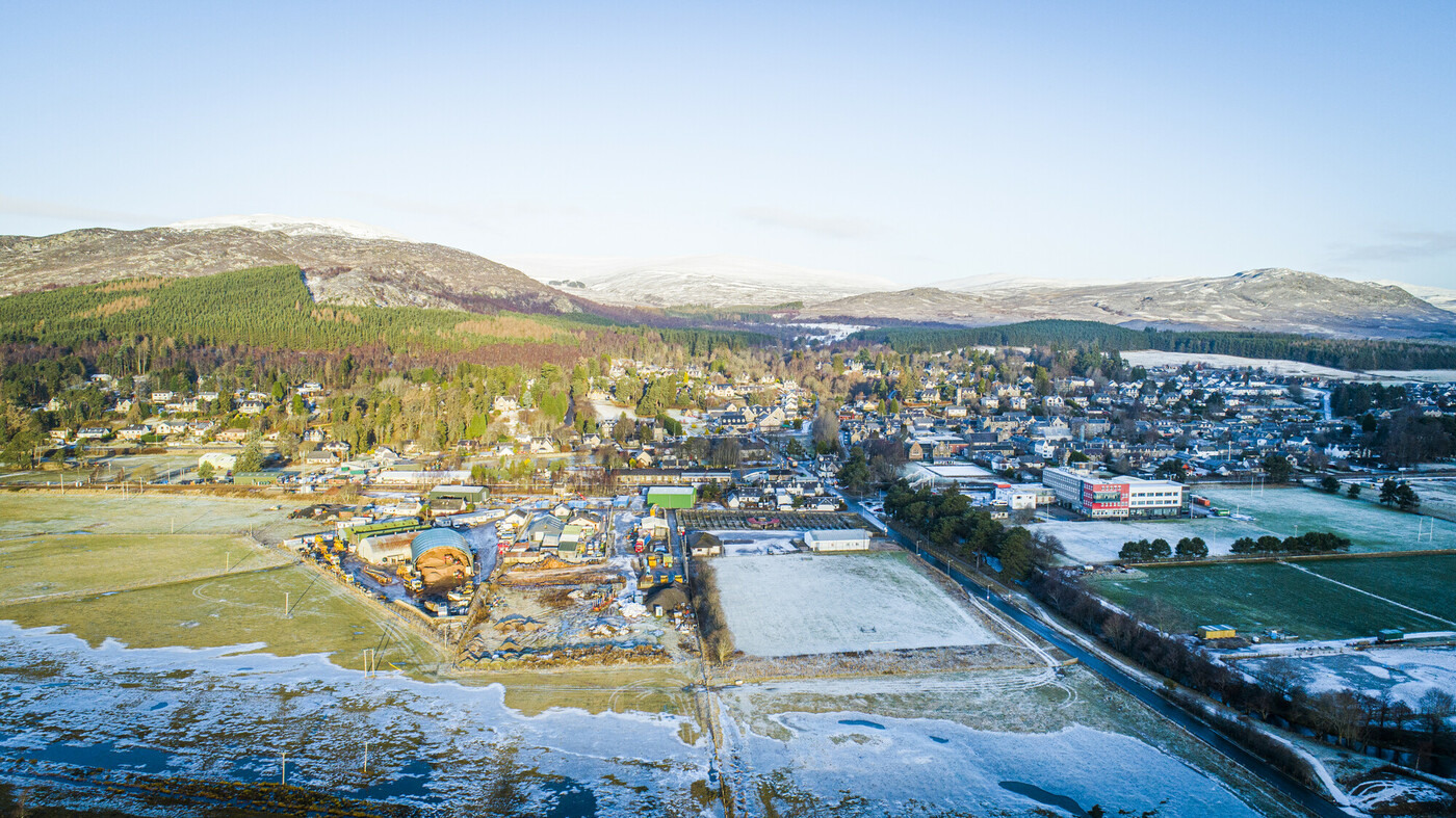 View over a frosty Kingussie