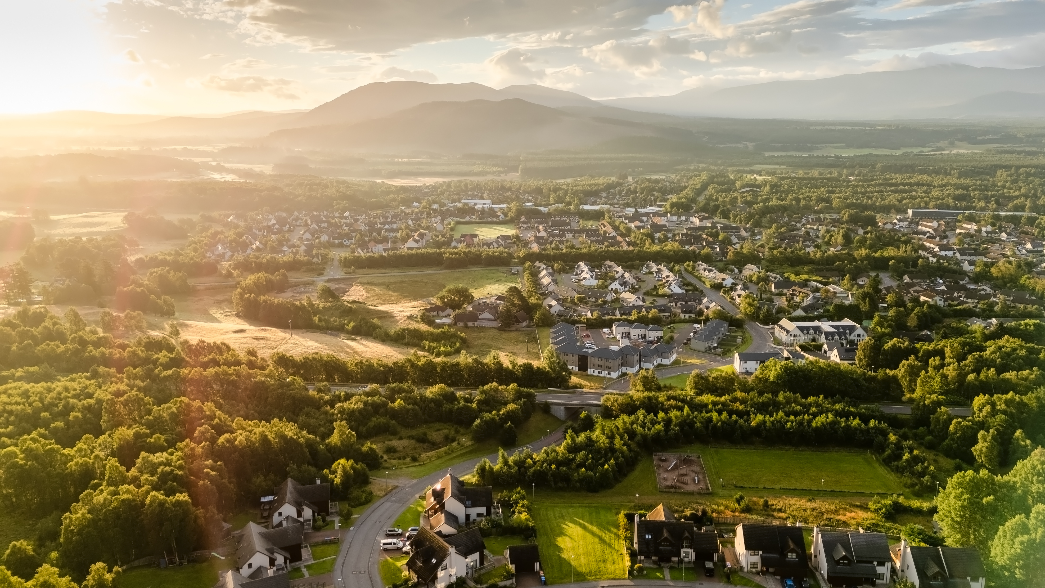 View over Aviemore at sunset