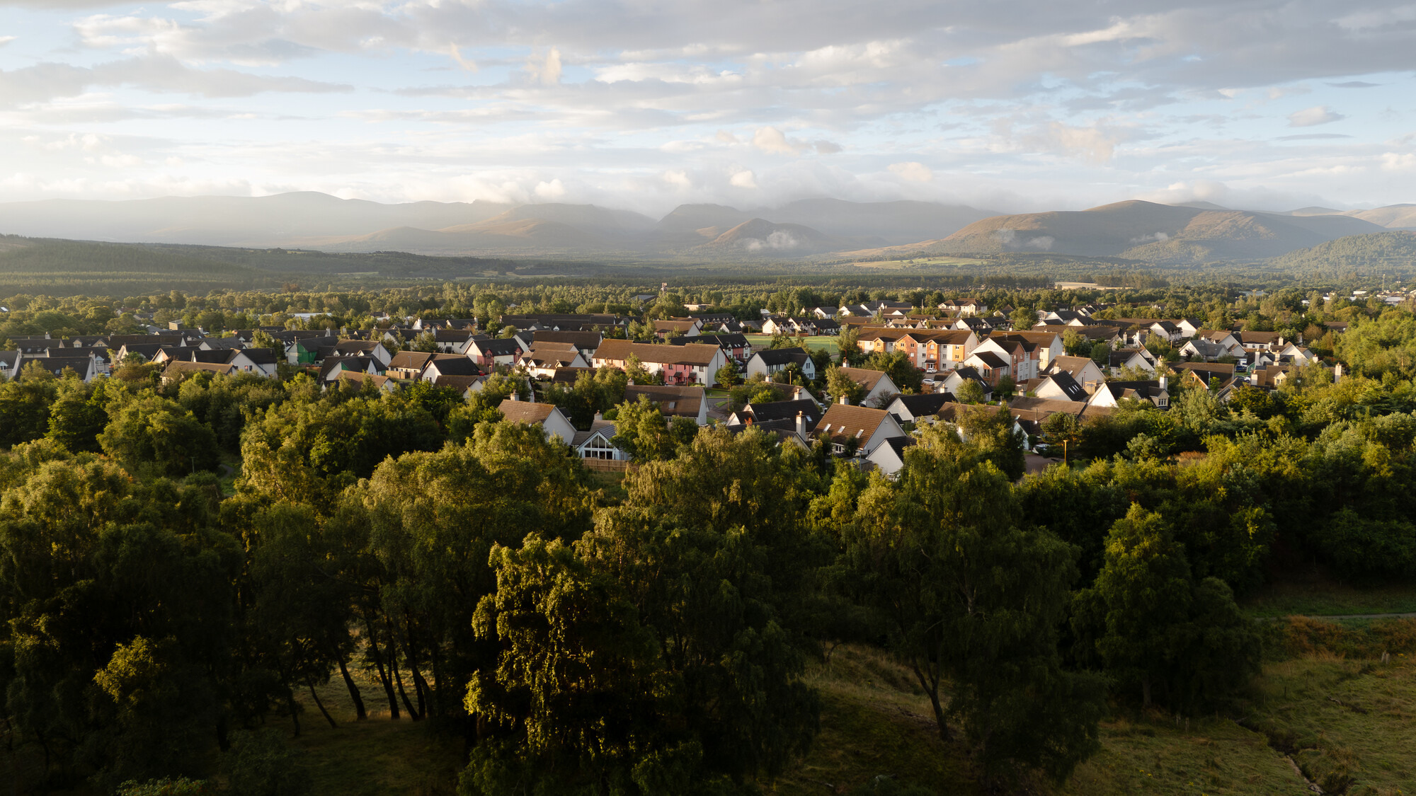 Looking over the north of Aviemore towards the mountains.