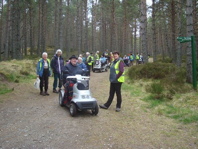 Highland Disabled Ramblers enjoying an all abilities path in Carr Bridge