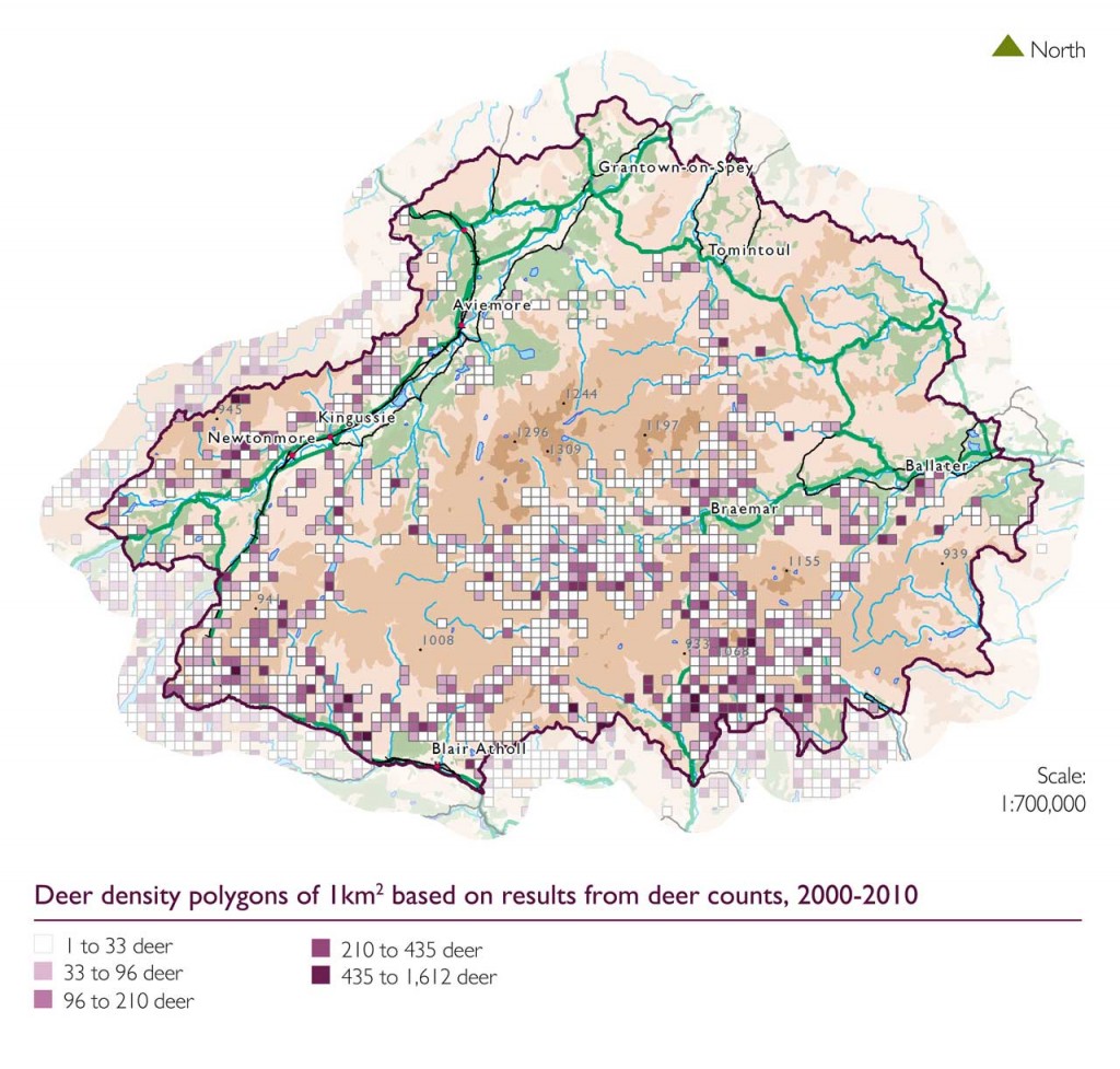 Map showing deer density