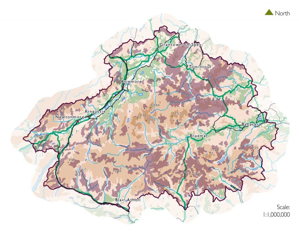 Map showing average peat depth