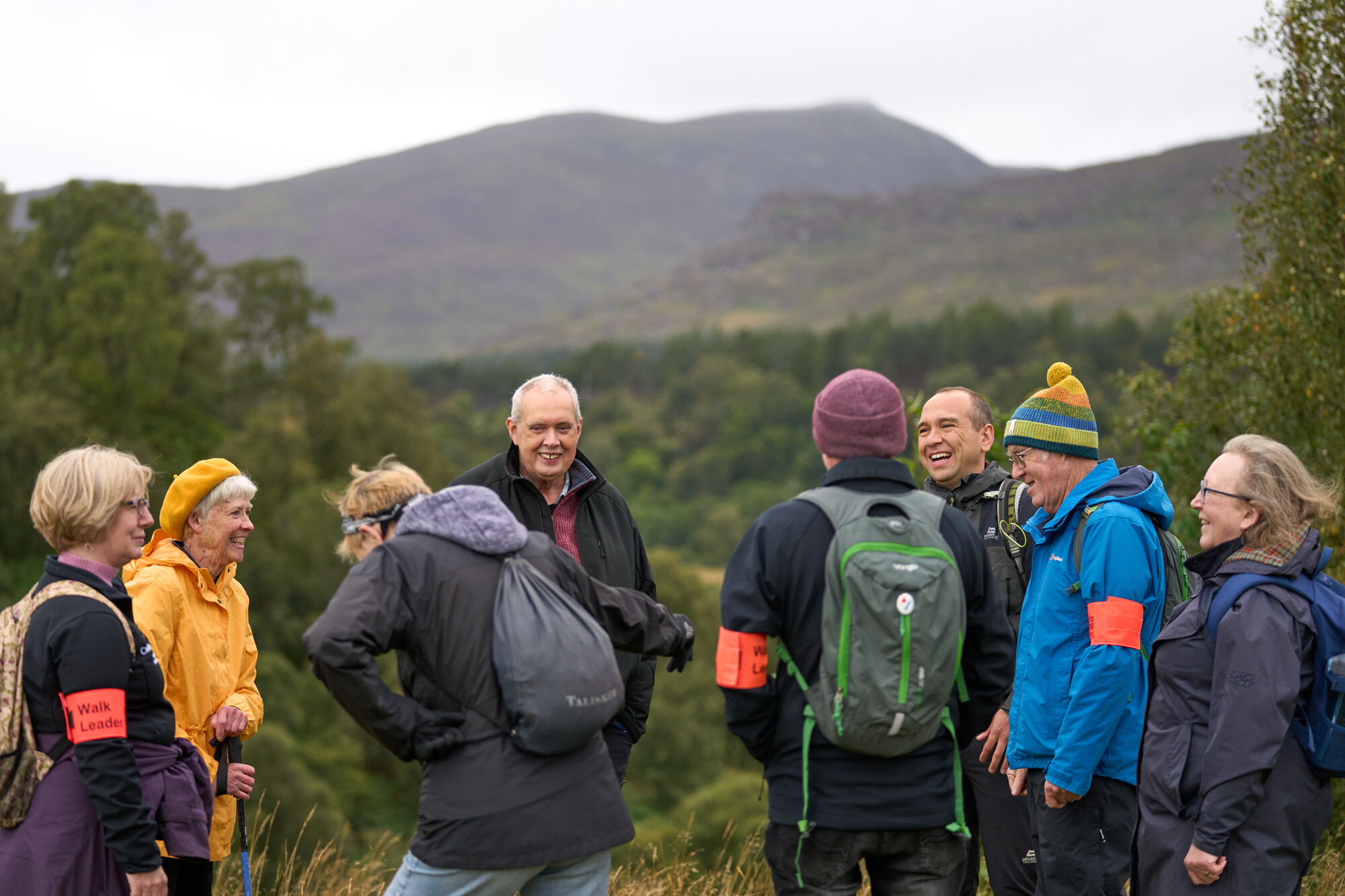 A group of people including volunteer walk leaders at a health walk